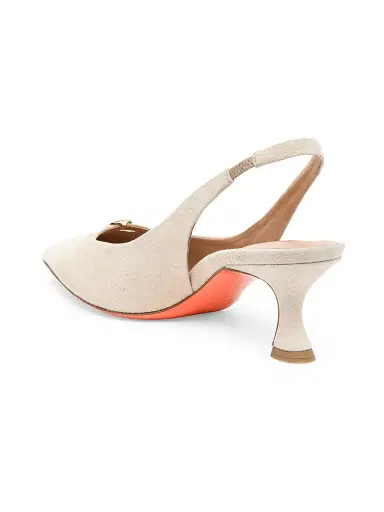 Santoni Women's Sabine Suede Slingback Pumps - Beige | Thumbnail 5 Santoni Women's Sabine Suede Slingback Pumps - Beige | Thumbnail 5