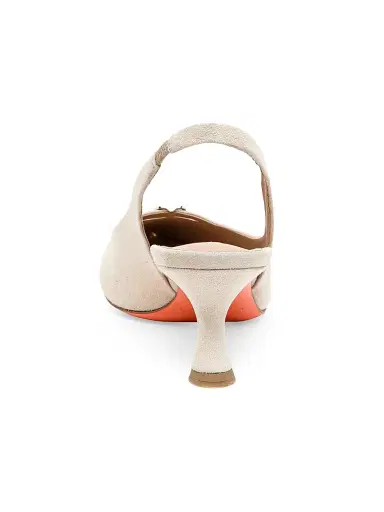 Santoni Women's Sabine Suede Slingback Pumps - Beige | Thumbnail 6 Santoni Women's Sabine Suede Slingback Pumps - Beige | Thumbnail 6