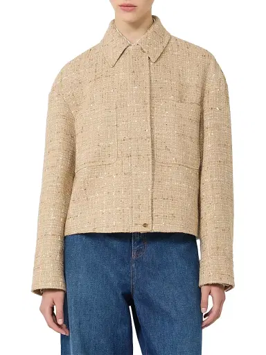 Max Mara Women's Sequinned Cotton Blend Boxy Jacket - Colonial | Thumbnail 2 Max Mara Women's Sequinned Cotton Blend Boxy Jacket - Colonial | Thumbnail 2