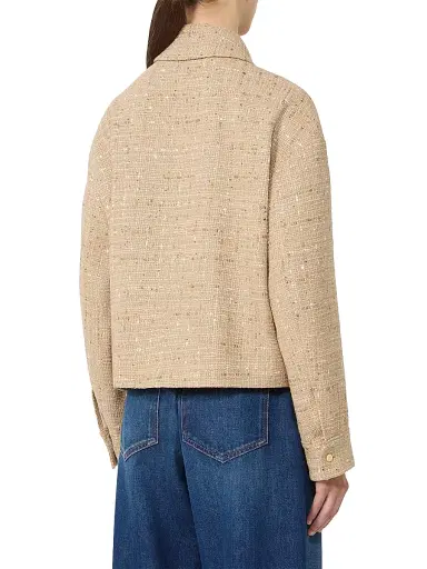 Max Mara Women's Sequinned Cotton Blend Boxy Jacket - Colonial | Thumbnail 3 Max Mara Women's Sequinned Cotton Blend Boxy Jacket - Colonial | Thumbnail 3