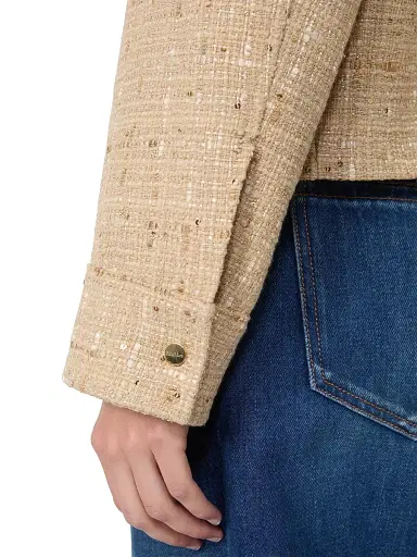 Max Mara Women's Sequinned Cotton Blend Boxy Jacket - Colonial | Thumbnail 5 Max Mara Women's Sequinned Cotton Blend Boxy Jacket - Colonial | Thumbnail 5