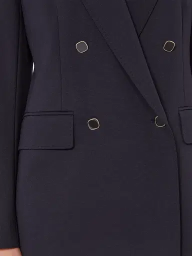 Max Mara Women's Milano Knit Double Breasted Jersey Blazer - Navy - Size 14 | Thumbnail 6 Max Mara Women's Milano Knit Double Breasted Jersey Blazer - Navy - Size 14 | Thumbnail 6
