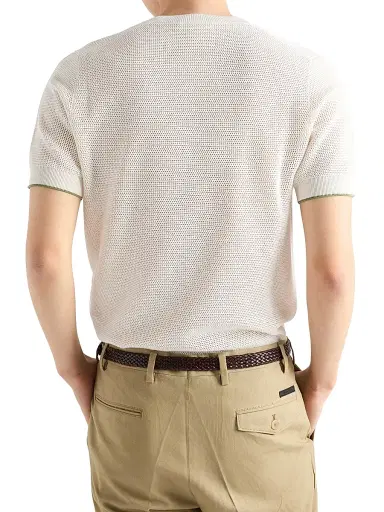 Prada Men's Silk and Cotton Crewneck Sweater - White | Thumbnail 5 Prada Men's Silk and Cotton Crewneck Sweater - White | Thumbnail 5