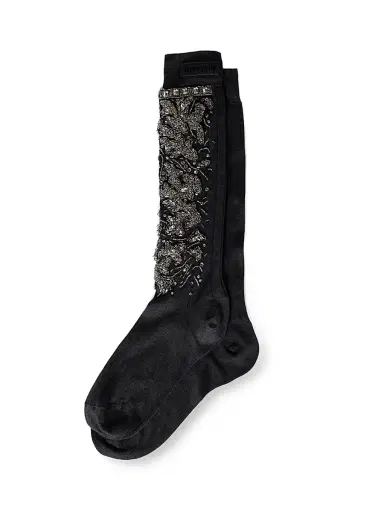 Miu Miu Women's Silk Socks - Grey - Size 5 | Thumbnail 1 Miu Miu Women's Silk Socks - Grey - Size 5 | Thumbnail 1