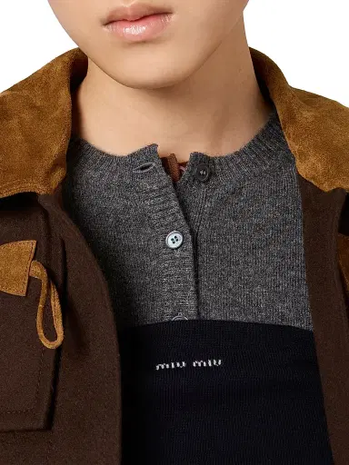 Miu Miu Women's Cashmere Sweater - Grey | Thumbnail 5 Miu Miu Women's Cashmere Sweater - Grey | Thumbnail 5