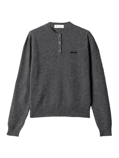 Miu Miu Women's Cashmere Sweater - Grey | Thumbnail 1 Miu Miu Women's Cashmere Sweater - Grey | Thumbnail 1