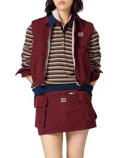 Miu Miu Women's Wool Polo Shirt - Beige Multi | Thumbnail 2 Miu Miu Women's Wool Polo Shirt - Beige Multi | Thumbnail 2