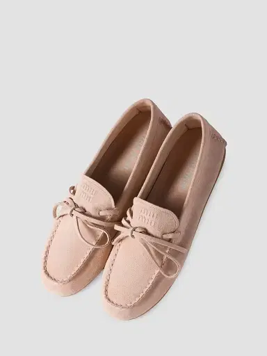 Miu Miu Women's Suede Loafers - Pink | Thumbnail 2 Miu Miu Women's Suede Loafers - Pink | Thumbnail 2