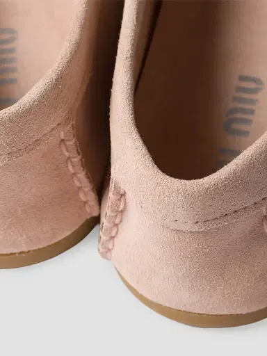 Miu Miu Women's Suede Loafers - Pink | Thumbnail 3 Miu Miu Women's Suede Loafers - Pink | Thumbnail 3
