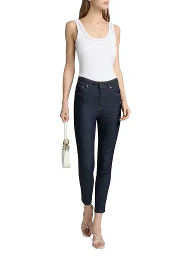 Cinq à Sept Women's Frankie Mid-Rise Crop Skinny Jeans - Indigo | Thumbnail 2 Cinq à Sept Women's Frankie Mid-Rise Crop Skinny Jeans - Indigo | Thumbnail 2