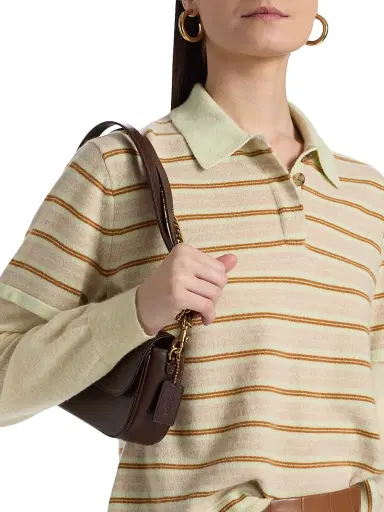 Guest In Residence Women's Striped Cashmere Layered Rugby Top - Limewash Combo - Size Small | Thumbnail 6 Guest In Residence Women's Striped Cashmere Layered Rugby Top - Limewash Combo - Size Small | Thumbnail 6