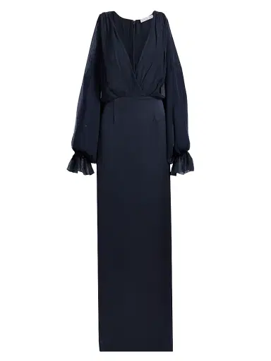 Ramy Brook Women's Leesa Silk-Blend Gown - Navy | Thumbnail 1 Ramy Brook Women's Leesa Silk-Blend Gown - Navy | Thumbnail 1
