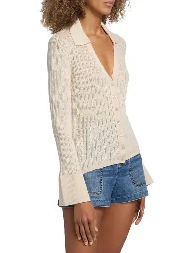 Ramy Brook Women's Cathy Pointelle Cardigan - Sandstone | Thumbnail 4 Ramy Brook Women's Cathy Pointelle Cardigan - Sandstone | Thumbnail 4
