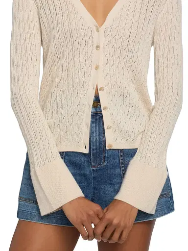 Ramy Brook Women's Cathy Pointelle Cardigan - Sandstone | Thumbnail 6 Ramy Brook Women's Cathy Pointelle Cardigan - Sandstone | Thumbnail 6