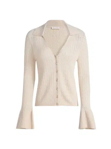 Ramy Brook Women's Cathy Pointelle Cardigan - Sandstone | Thumbnail 1 Ramy Brook Women's Cathy Pointelle Cardigan - Sandstone | Thumbnail 1