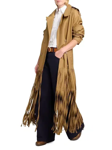 TWP Women's Fringe Benefit Trench Coat - British Khaki | Thumbnail 2 TWP Women's Fringe Benefit Trench Coat - British Khaki | Thumbnail 2
