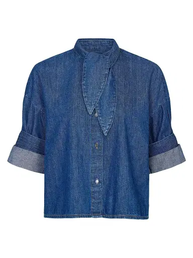 TWP Women's Tie One On Denim Shirt - Dark Stone | Thumbnail 1 TWP Women's Tie One On Denim Shirt - Dark Stone | Thumbnail 1