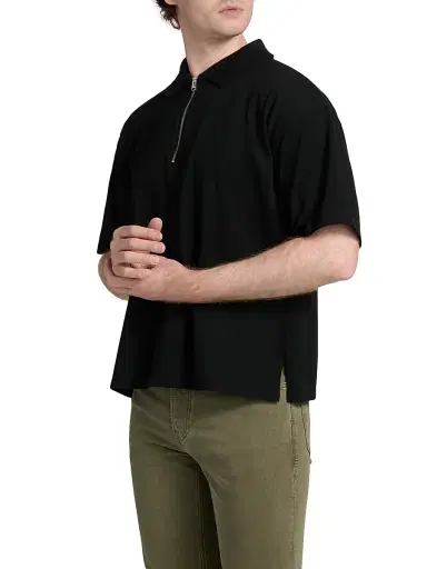 Frame Men's Knit Quarter-Zip Polo Shirt - Black - Size XL | Thumbnail 4 Frame Men's Knit Quarter-Zip Polo Shirt - Black - Size XL | Thumbnail 4