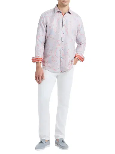 Robert Graham Men's Paisley Woven Button-Front Shirt - Orange | Thumbnail 2 Robert Graham Men's Paisley Woven Button-Front Shirt - Orange | Thumbnail 2