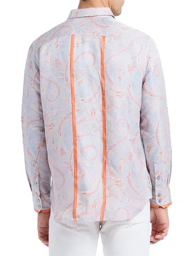Robert Graham Men's Paisley Woven Button-Front Shirt - Orange | Thumbnail 6 Robert Graham Men's Paisley Woven Button-Front Shirt - Orange | Thumbnail 6