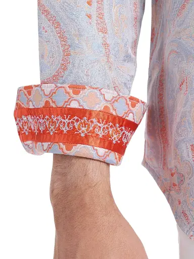 Robert Graham Men's Paisley Woven Button-Front Shirt - Orange | Thumbnail 7 Robert Graham Men's Paisley Woven Button-Front Shirt - Orange | Thumbnail 7