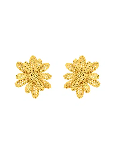 Oscar de la Renta Women's Woven Flower Raffia Stud Earrings - Yellow | Thumbnail 1 Oscar de la Renta Women's Woven Flower Raffia Stud Earrings - Yellow | Thumbnail 1