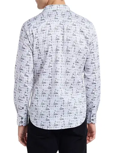 Robert Graham Men's 52 Pick Up Printed Stretch-Cotton Shirt - White | Thumbnail 5 Robert Graham Men's 52 Pick Up Printed Stretch-Cotton Shirt - White | Thumbnail 5