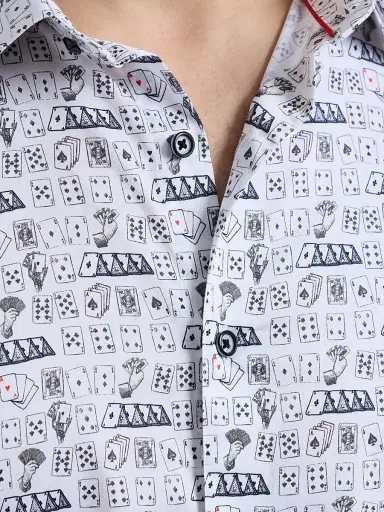 Robert Graham Men's 52 Pick Up Printed Stretch-Cotton Shirt - White | Thumbnail 7 Robert Graham Men's 52 Pick Up Printed Stretch-Cotton Shirt - White | Thumbnail 7
