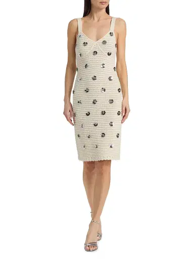 Toccin Women's Yoko Embellished Tweed Minidress - Papayrus Silver | Thumbnail 2 Toccin Women's Yoko Embellished Tweed Minidress - Papayrus Silver | Thumbnail 2