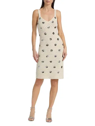 Toccin Women's Yoko Embellished Tweed Minidress - Papayrus Silver | Thumbnail 3 Toccin Women's Yoko Embellished Tweed Minidress - Papayrus Silver | Thumbnail 3
