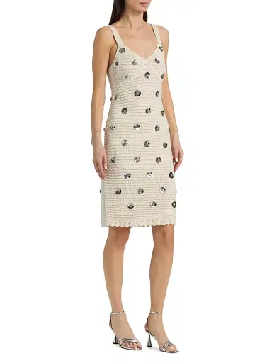 Toccin Women's Yoko Embellished Tweed Minidress - Papayrus Silver | Thumbnail 4 Toccin Women's Yoko Embellished Tweed Minidress - Papayrus Silver | Thumbnail 4