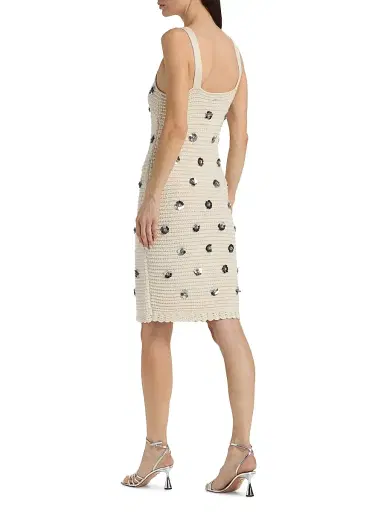 Toccin Women's Yoko Embellished Tweed Minidress - Papayrus Silver | Thumbnail 5 Toccin Women's Yoko Embellished Tweed Minidress - Papayrus Silver | Thumbnail 5