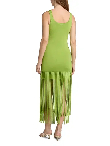 Toccin Women's Roxanne Fringed Maxi-Dress - Lime | Thumbnail 5 Toccin Women's Roxanne Fringed Maxi-Dress - Lime | Thumbnail 5