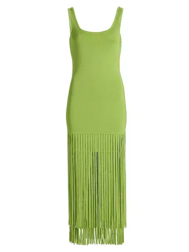 Toccin Women's Roxanne Fringed Maxi-Dress - Lime | Thumbnail 1 Toccin Women's Roxanne Fringed Maxi-Dress - Lime | Thumbnail 1