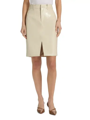 Toccin Women's Noelle Patent Faux-Leather Knee-Length Pencil Skirt - Almond | Thumbnail 3 Toccin Women's Noelle Patent Faux-Leather Knee-Length Pencil Skirt - Almond | Thumbnail 3