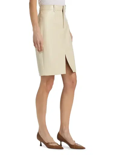 Toccin Women's Noelle Patent Faux-Leather Knee-Length Pencil Skirt - Almond | Thumbnail 4 Toccin Women's Noelle Patent Faux-Leather Knee-Length Pencil Skirt - Almond | Thumbnail 4