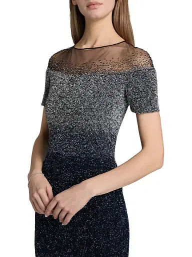 PAMELLA ROLAND Women's Signature Sequined Gown - Silver Navy - Size 12 | Thumbnail 6 PAMELLA ROLAND Women's Signature Sequined Gown - Silver Navy - Size 12 | Thumbnail 6