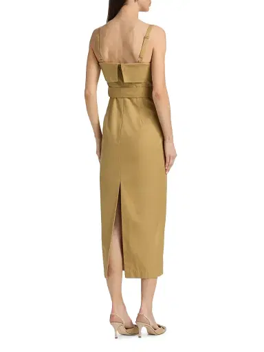 Toccin Women's Theodora Belted Cotton Midi-Dress - Biscotti | Thumbnail 5 Toccin Women's Theodora Belted Cotton Midi-Dress - Biscotti | Thumbnail 5