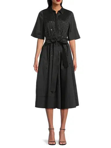 Ungaro Women's Kace Sequin-Embellished Midi-Shirtdress - Black - Size XS | Thumbnail 3 Ungaro Women's Kace Sequin-Embellished Midi-Shirtdress - Black - Size XS | Thumbnail 3