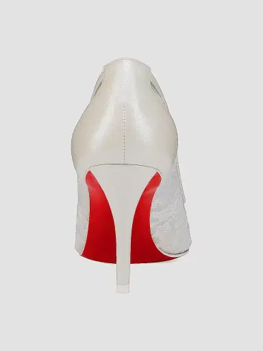 Christian Louboutin Women's Miss Z Mesh 80MM Mesh and Nappa Leather Pumps - Bianco | Thumbnail 3 Christian Louboutin Women's Miss Z Mesh 80MM Mesh and Nappa Leather Pumps - Bianco | Thumbnail 3