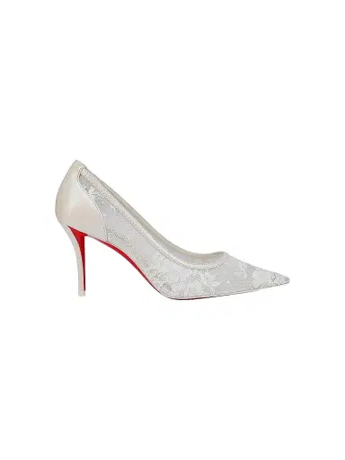 Christian Louboutin Women's Miss Z Mesh 80MM Mesh and Nappa Leather Pumps - Bianco | Thumbnail 1 Christian Louboutin Women's Miss Z Mesh 80MM Mesh and Nappa Leather Pumps - Bianco | Thumbnail 1