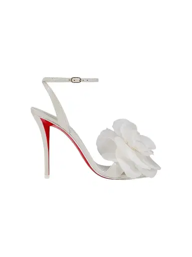 Christian Louboutin Women's Miss Z Flora 100MM Leather Sandals - Bianco | Thumbnail 1 Christian Louboutin Women's Miss Z Flora 100MM Leather Sandals - Bianco | Thumbnail 1
