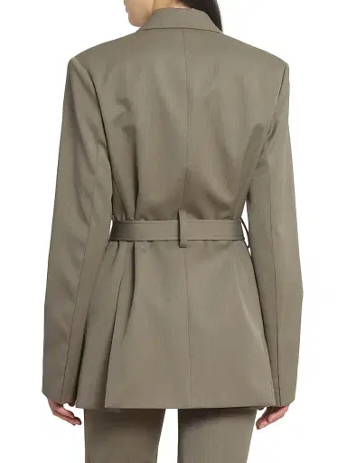 Victoria Beckham Women's Wool-Blend Belted Single-Breasted Jacket - Sage Melange - Size 4 | Thumbnail 5 Victoria Beckham Women's Wool-Blend Belted Single-Breasted Jacket - Sage Melange - Size 4 | Thumbnail 5