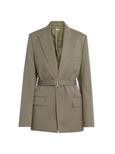 Victoria Beckham Women's Wool-Blend Belted Single-Breasted Jacket - Sage Melange - Size 4 | Thumbnail 1 Victoria Beckham Women's Wool-Blend Belted Single-Breasted Jacket - Sage Melange - Size 4 | Thumbnail 1
