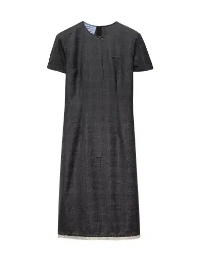 Prada Women's Checked Wool Dress - Grey | Thumbnail 1 Prada Women's Checked Wool Dress - Grey | Thumbnail 1