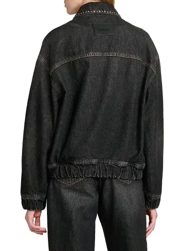 Versace Women's Studded Stone-Washed Denim Jacket - Black | Thumbnail 5 Versace Women's Studded Stone-Washed Denim Jacket - Black | Thumbnail 5