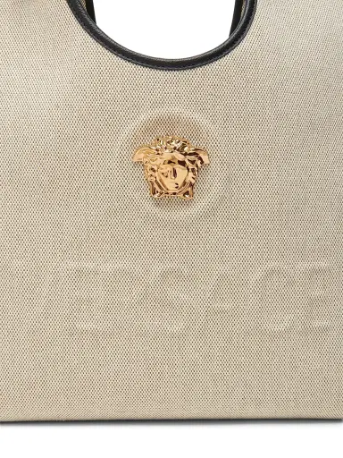 Versace Women's Medusa Cotton Tote Bag - Rope Black Gold | Thumbnail 4 Versace Women's Medusa Cotton Tote Bag - Rope Black Gold | Thumbnail 4