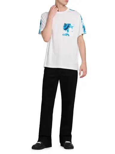 Versace Jeans Couture Men's Filigree Cotton Crewneck T-Shirt - White - Size XXL | Thumbnail 2 Versace Jeans Couture Men's Filigree Cotton Crewneck T-Shirt - White - Size XXL | Thumbnail 2