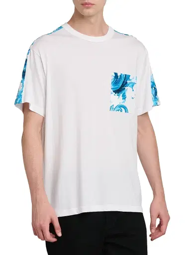 Versace Jeans Couture Men's Filigree Cotton Crewneck T-Shirt - White - Size XXL | Thumbnail 4 Versace Jeans Couture Men's Filigree Cotton Crewneck T-Shirt - White - Size XXL | Thumbnail 4