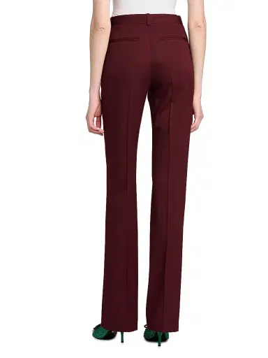 Versace Women's Stretch-Wool Straight-Leg Trousers - Burgundy | Thumbnail 4 Versace Women's Stretch-Wool Straight-Leg Trousers - Burgundy | Thumbnail 4